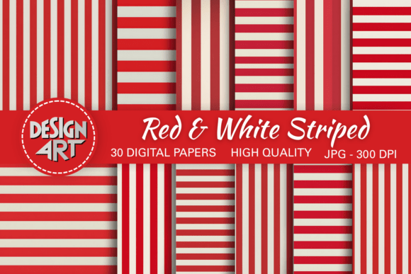 Download Red &amp; White Striped Digital Background - Stripe Collection