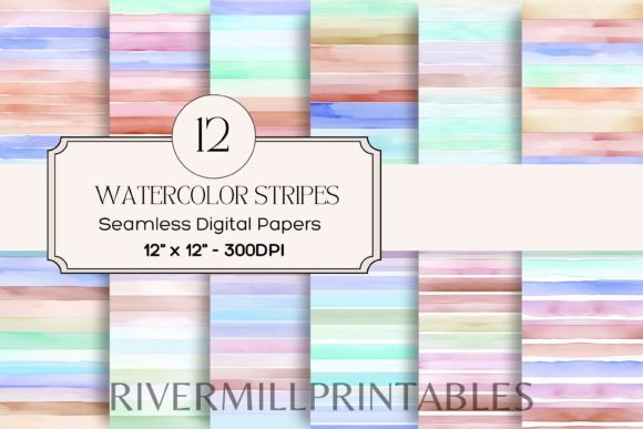 Download Seamless Watercolor Stripes Light Colors - Stripe Collection