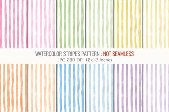 Download Watercolor Stripes Pattern Digital Paper - Stripe Collection