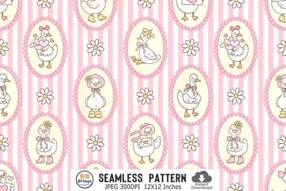 Download Pink Silly Goose Pattern Seamless Stripe - Premium Bundle