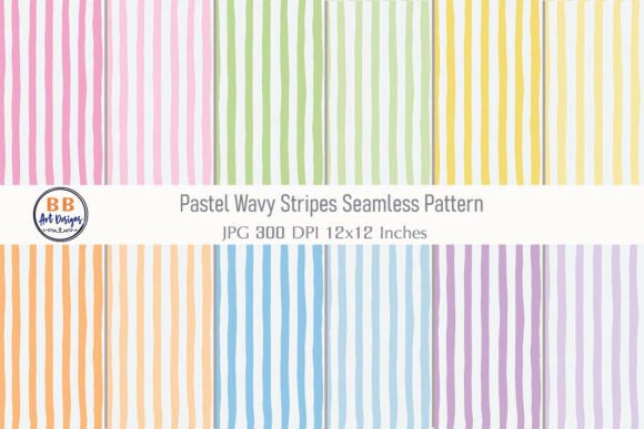 Download Pastel Wavy Stripe Pattern Digital Paper - Stripe Collection