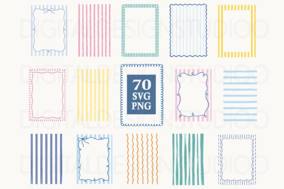 Download Preppy Coastal Stripe Frames SVG PNG - Premium Resources