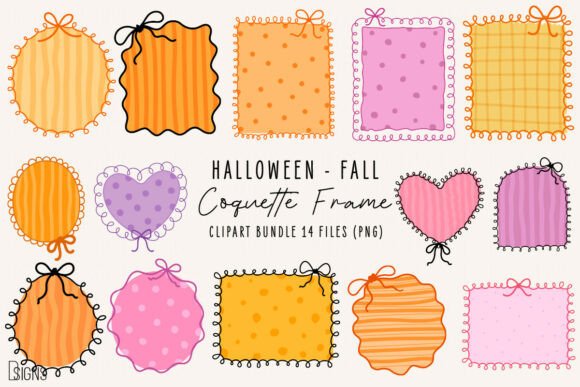 Download Halloween Fall Coquette Frame Bundle Png - Halloween Collection