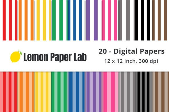 Download Striped Digital Paper - Rainbow Colors - Stripe Collection
