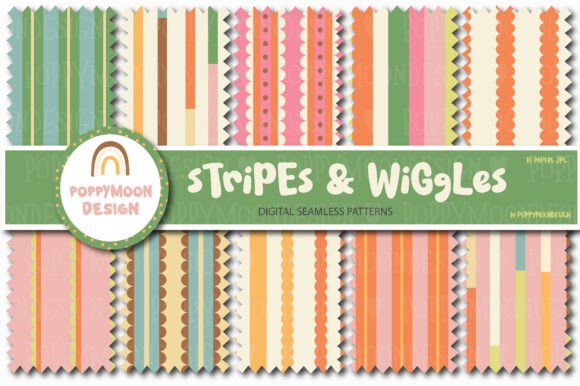 Download Wiggly Stripes Paper Set - Stripe Collection