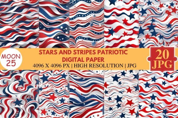 Download Stars and Stripes Patriotic Digital Pape - Stripe Collection
