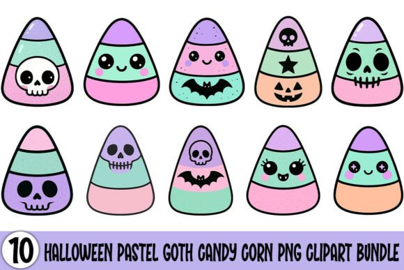 Download Halloween Pastel Goth Candy Corn PNG - Halloween Collection