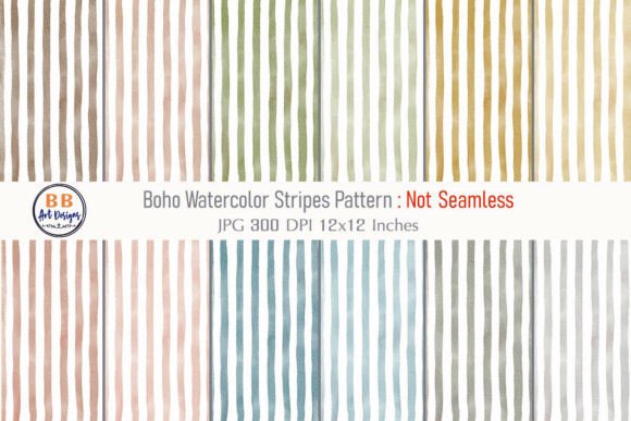 Download Boho Watercolor Stripes Pattern Paper - Stripe Collection
