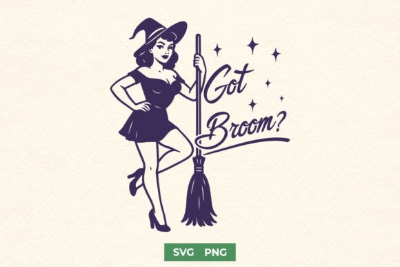 Download Retro Witch Pinup Halloween SVG PNG - Halloween Collection