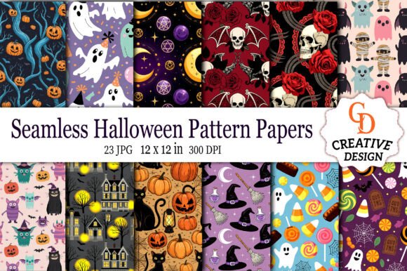 Download Seamless Halloween Pattern Papers - Halloween Collection