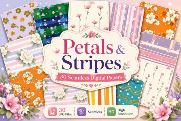 Download Petals &amp; Stripes Paper Paper - Stripe Collection