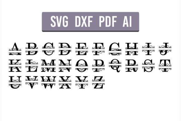 Download Split Letter Monograms Laser Cut Files - Premium Resources