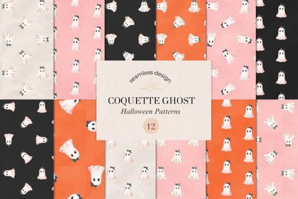 Download Coquette Ghost Cute Halloween Patterns - Halloween Collection