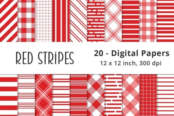 Download Red Stripes Background Digital Papers - Stripe Collection