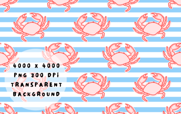 Download Aesthetic Cute Crab Blue Coastal Stripe - Stripe Collection