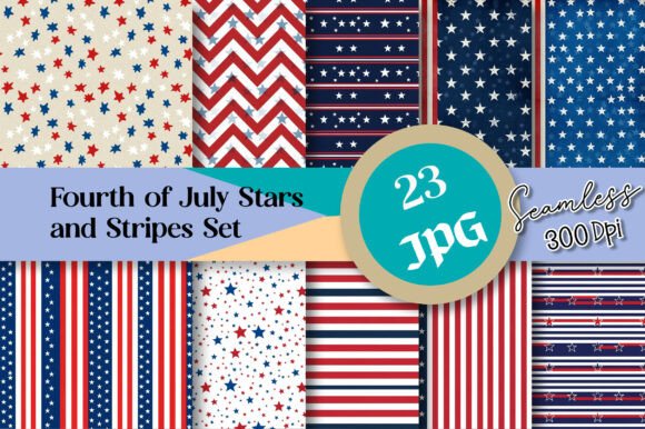 Download Fourth of July Stars and Stripes Set - Stripe Collection